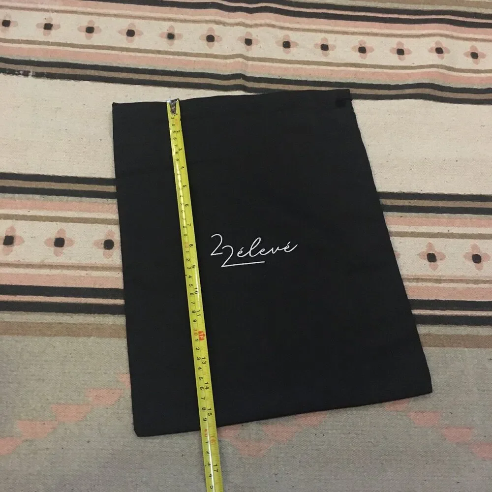 22elieve Black drawstring dustbag new 12” x 15”